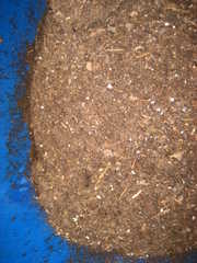 Potting MIX, not soil.  Has to be light enough to not compact - aids in the wicking of the water to the roots.